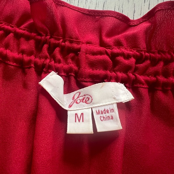 Joie Red Ruffled Puff Sleeve Blouse - Picture 3 of 5